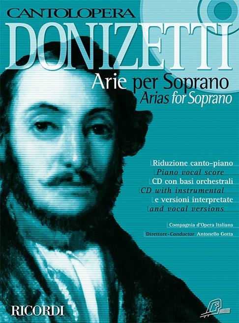 Cantolopera: Donizetti Arie Per Soprano - Piano Vocal Score and CD with instrumental and vocal versions - soprán a klavír